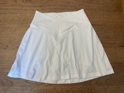 #ad PINK Victoria’s Secret Optic White MEDIUM Cotton V Crossover Skort Skirt VS $14.99