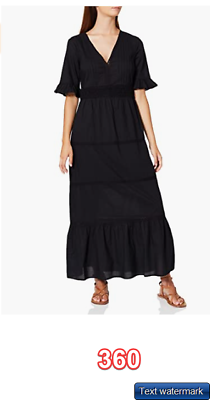 #ad find. Women#x27;s Maxi Lace Boho Dress Black Large $31.11