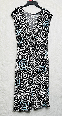 London Times Size 10 Black White Cocktail Sleeveless Dress $14.99