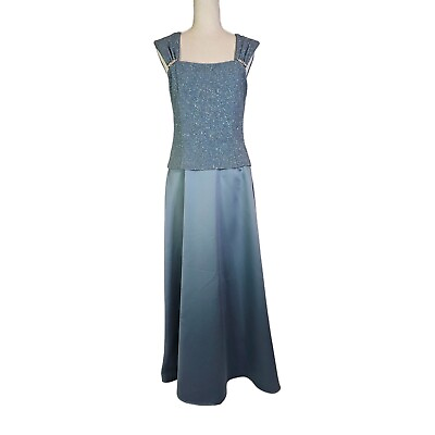 #ad Patra Women#x27;s Sleeveless Maxi Formal Evening Dress Size 10 Glitter MOB Prom $39.00