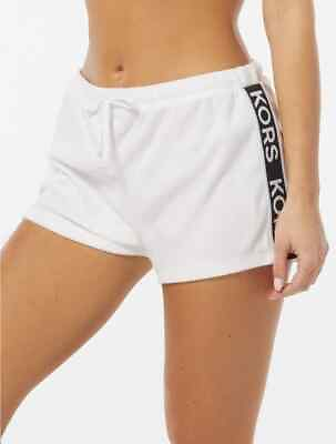 New $78. Michael Kors White LOGO TERRY COVER UP SHORTS Medium or Large $31.45