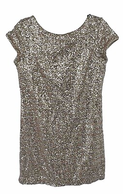 #ad White House Black Market Silver amp; Gold Sequin Party Dress Size M $22.00