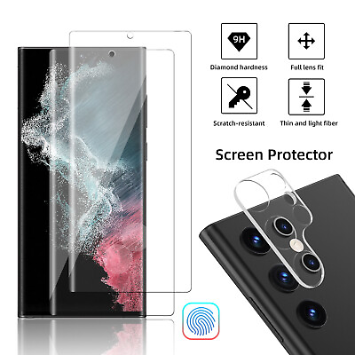 For Samsung Galaxy S22 Ultra Plus 5G Tempered Glass Screen ProtectorLens Cover $15.94