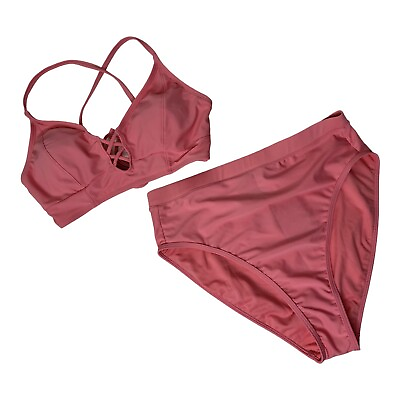 #ad Jessica Simpson Fizz Peach Pink Color Bikini Women#x27;s Size Medium $24.24
