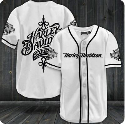 #ad #ad SALE Custom Name Harley Davidson Men#x27;s Baseball Shirt Size S 5XL $30.90