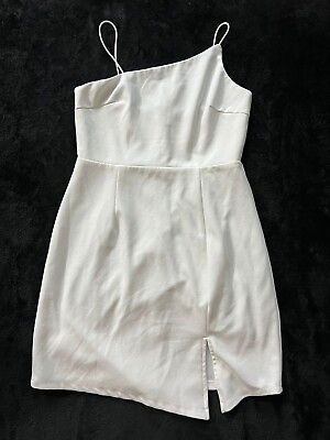 #ad Lulus Party for Two Ivory Asymmetrical Bodycon Mini Dress White Size Medium $23.39