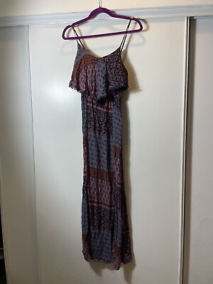 #ad American Eagle Boho Dress Long Slit So Cute Size XS $30.00