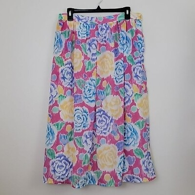 #ad Laura and Jayne Vintage Multicolored Floral Skirt 14 $21.00