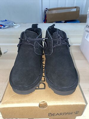 #ad Bearpaw Skye Women#x27;s Leather Chukka Boots 2578w Black 8 $50.00