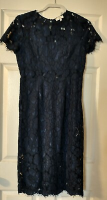 #ad NSR Cobalt Blue Lace Dress Size Medium. Read Minty $21.99