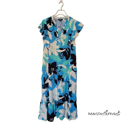 #ad Studio Park x Amy Stran FloralEffortless Maxi Dress Petite Small PS Blue A480579 $17.15