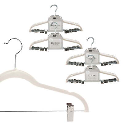 Simplify 24 Pack Velvet Skirt Hangers with Clips Adult Size Ivory Durable Soft $46.95