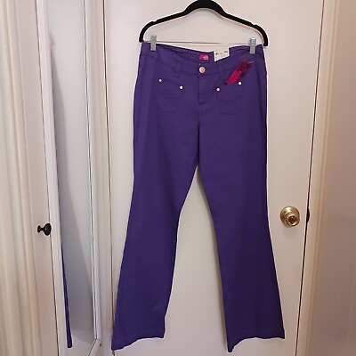#ad #ad VTG SEARS Wide Leg Low Rise Jeans Personal Identity Purple Stovepipe Jr 9 10 NWT $25.00