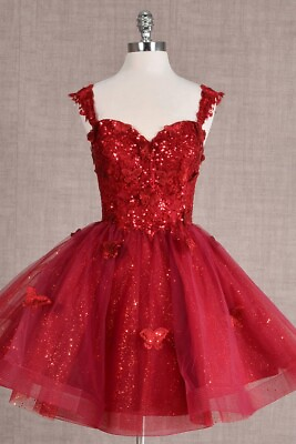 #ad Red Cocktail Dress for Formal or Quinceanera Party Dress Size Small $100.00