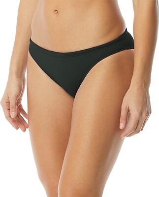 #ad MSRP $48 Aqua Swim Women Solid Standard Bikini Bottoms Black Size XL $13.80