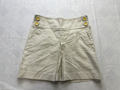 #ad J Crew Mini Skirt Linen Cotton Sz 4 Beige $16.95