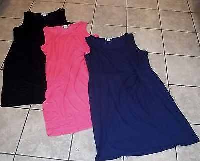 #ad Womens Plus Front TWIST DRESS NEW size 1X 2X 3X 4X Black Coral Blue Stretch Knit $19.95