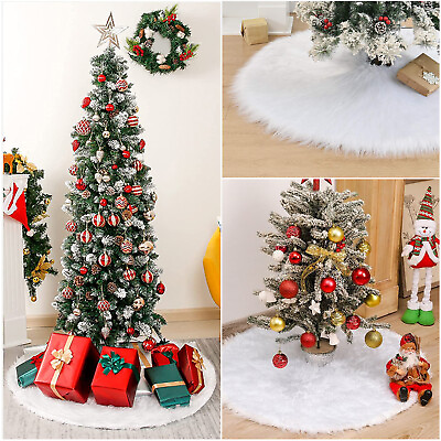 #ad 31#x27;#x27; 35#x27;#x27; 47#x27;#x27; Snow White Soft Plush Skirt Tree Mat Christmas Holiday Decoration $7.95