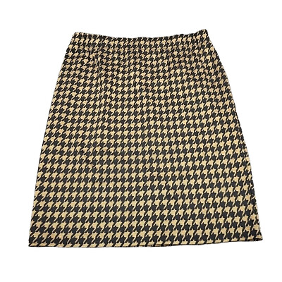 #ad Susan Graver Houndstooth Printed Ponte Pull On Pencil Skirt Petite Medium Size $24.91