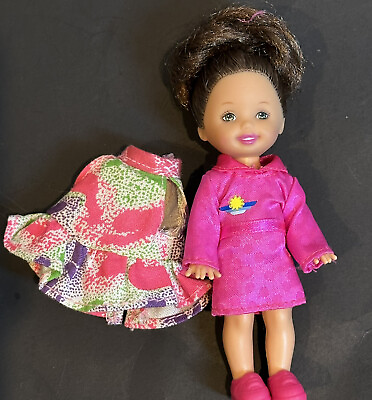 #ad Vtg Barbie Brunette Kelly Club Marisa Doll Dressed In Outfit With Extra Dress $8.25