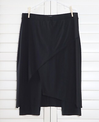 #ad SYMPLI $141 Solid Black Stretch Pull On Skirted Leggings Pants Size 16 $69.99