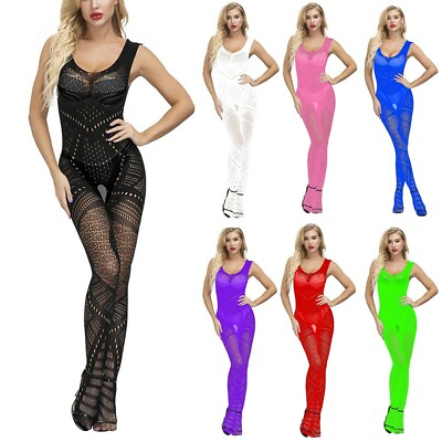 #ad Women Lace Babydoll Lingerie Nightwear Sleepwear Bodysuit Body Fishnet Stocking $7.44
