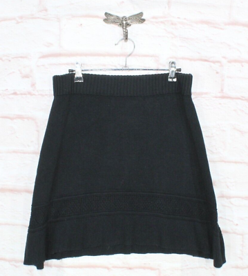 #ad Prana Womens Black Cotton Acrylic Blend Elastic Waist Mini Skirt Size M $25.00