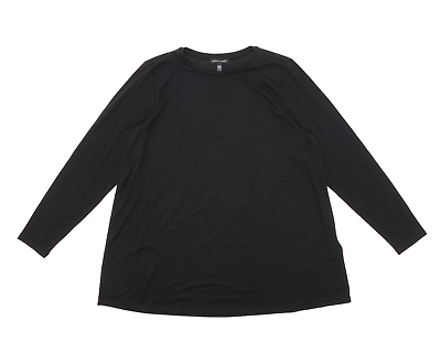 #ad Eileen Fisher L13226 Women’s Black Petite Long Sleeve Crewneck Tunic Size PL $109.02