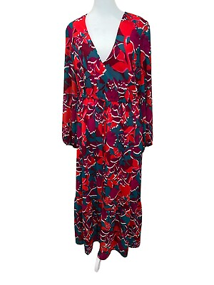 #ad NWT Bar III Long Sleeve Floral Maxi Dress Size 0X $80 XL $35.00
