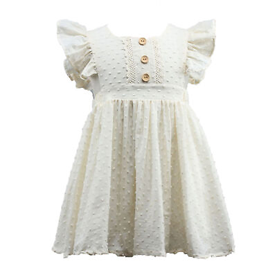 #ad #ad Short Dress Lacework A line Short Ruffled Square Neck Summer Dress Girl Sweet $15.69