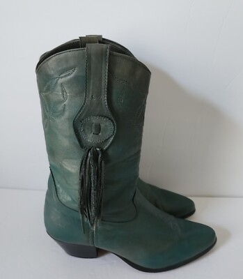 #ad Vintage Laredo Faded Green tassle western Boho boots Cowboy women#x27;s size 7 $39.99