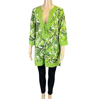 #ad Banana Republic Womens Swimsuit Cover Up Jungle Tropical Print Green Small $22.99