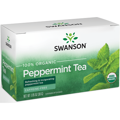 #ad Swanson 100% Organic Peppermint Tea 20 Sachets $9.20