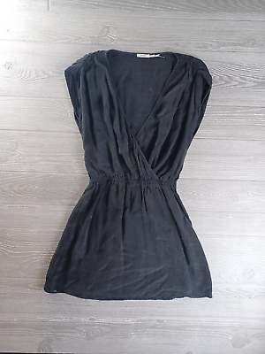 #ad #ad kimchi blue v neck black sundress XS Black short cover up dress $7.49