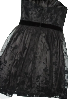 #ad Alex Evenings strapless Black Cocktail Dress size 10 Prom Wedding $64.55