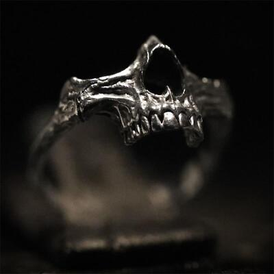#ad New Skeleton Black Skull Ring Stainless Steel Punk Biker Party Men Jewelry Gift $9.99