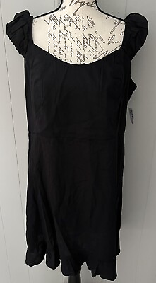 Old Navy Dress Size Extra Large XL Beautiful Solid Black Smocked Back New Nwt $16.95
