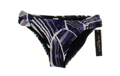 #ad La Blanca Women#x27;s Side Shirred Hipster Swim Bikini Bottom Blue Size 12 $21.49