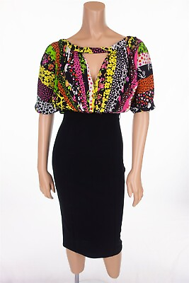 #ad VERSACE NEW 38 XS Patchwork Floral Silk Midi Pencil Skirt Dress $3395 $199.99