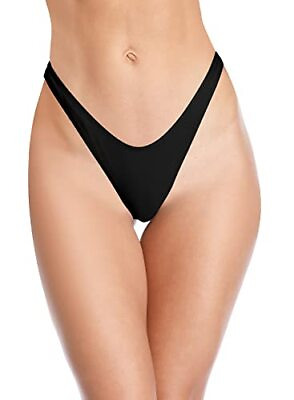 SHEKINI Womens Thong Bikini Bottom High Cut V Cheeky Brazilian Swimsuit $9.99
