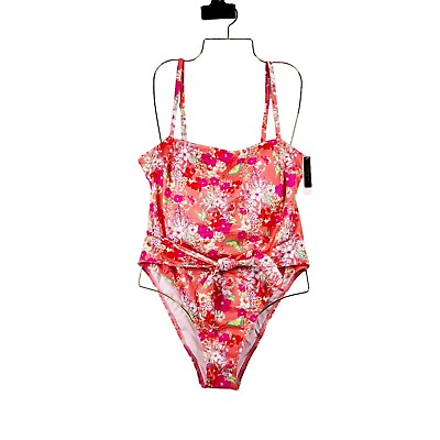 #ad Victorias Secret Swim One Piece Tie Front Padded Bikini Swimsuit XXL 2XL Floral $37.79