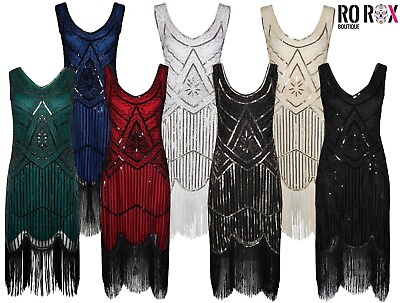 #ad 1920#x27;s Flapper Dress for Cocktail Party Women#x27;s Fancy Dress with Sequin Fringe GBP 19.99