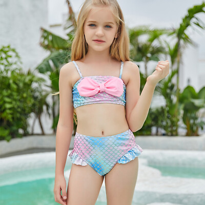 #ad Girls#x27;s Swimsuit Two Piece Bikini Swimsuit for 6 To 14 Years Swimming New $15.96