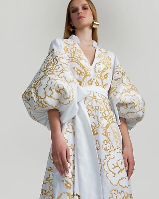 Ukrainian embroidered white bohemian folk dress ethnic vyshyvanka.All sizes $545.00