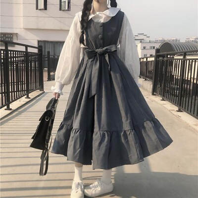 Kawaii Lolita Party Long Plus Size Dress For Women Summer Korean Fashion... $20.89