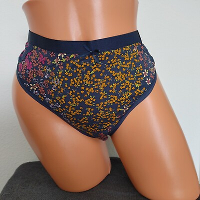 Lane Bryant Cacique Extra Soft Thong 22 24 Plus Panties Navy Blue Pink Yellow $13.24
