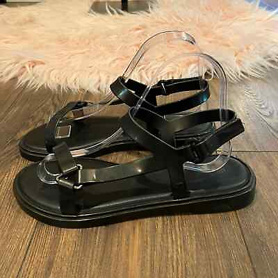#ad Melissa Black Fresh Bubble Gum Scented Jelly Strappy Sandals Size 8 $26.00