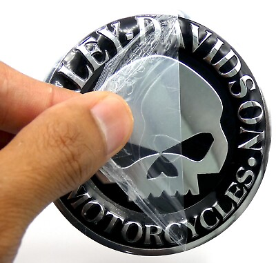#ad 1x Aluminum Harley Davidson Motorcycle Emblem Decal Badge Willie G 3quot; Diameter $7.88