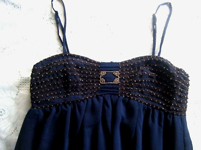 #ad Charlotte Russe Cocktail Party Dress Navy Blue Junior Size Medium New With Tags $21.95