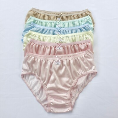 #ad 6Pcs Bikini Panties Nylon Underwear Woman Light Soft Silky Knickers Hip38quot; 42quot;XL $34.00
